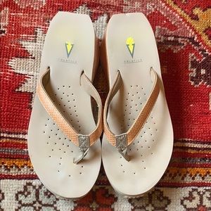 VOLATILE wedge flip flops